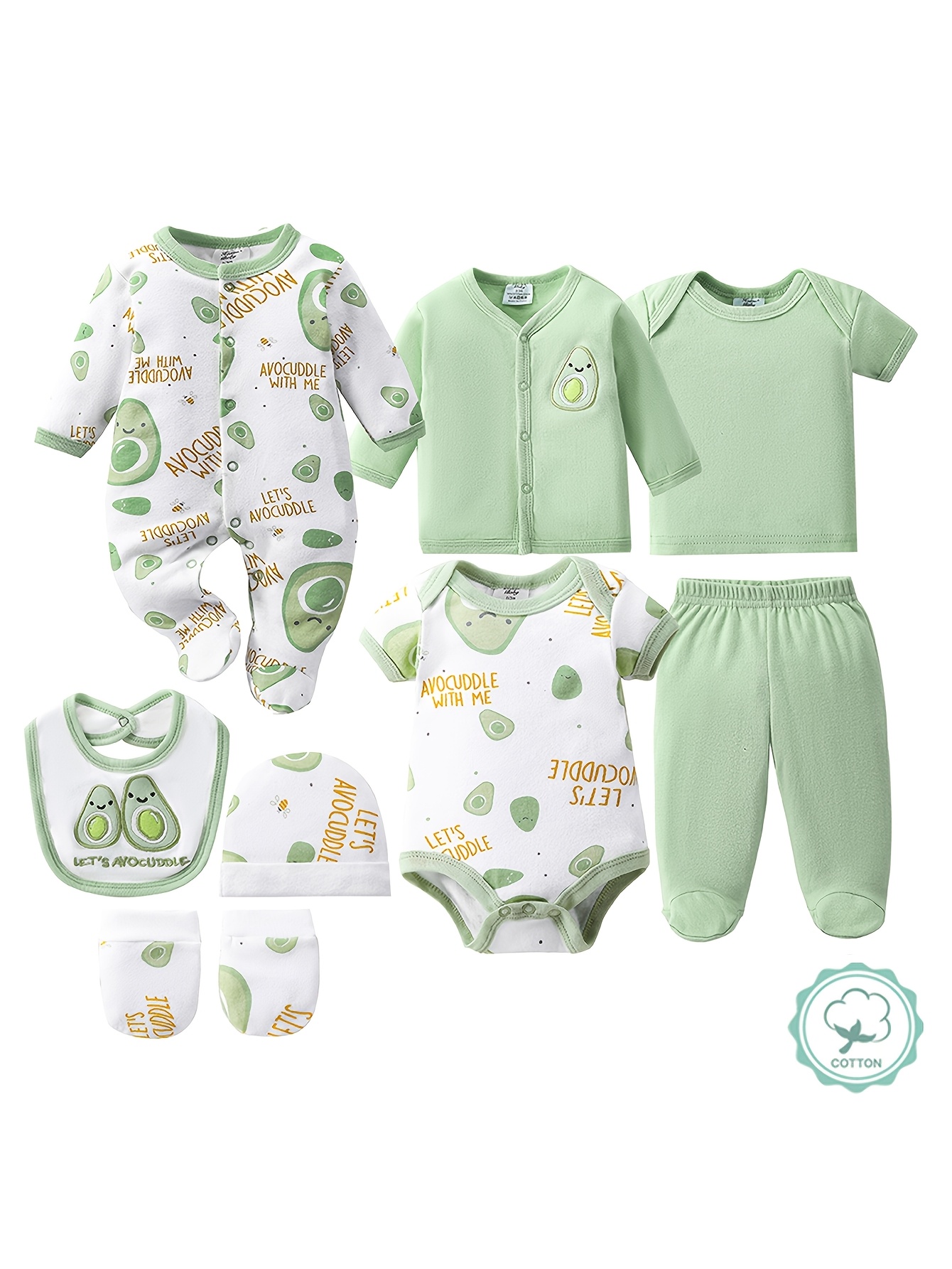 Baby Products Essentials - 8-częściowy zestaw dla noworodka, 100% bawełna,